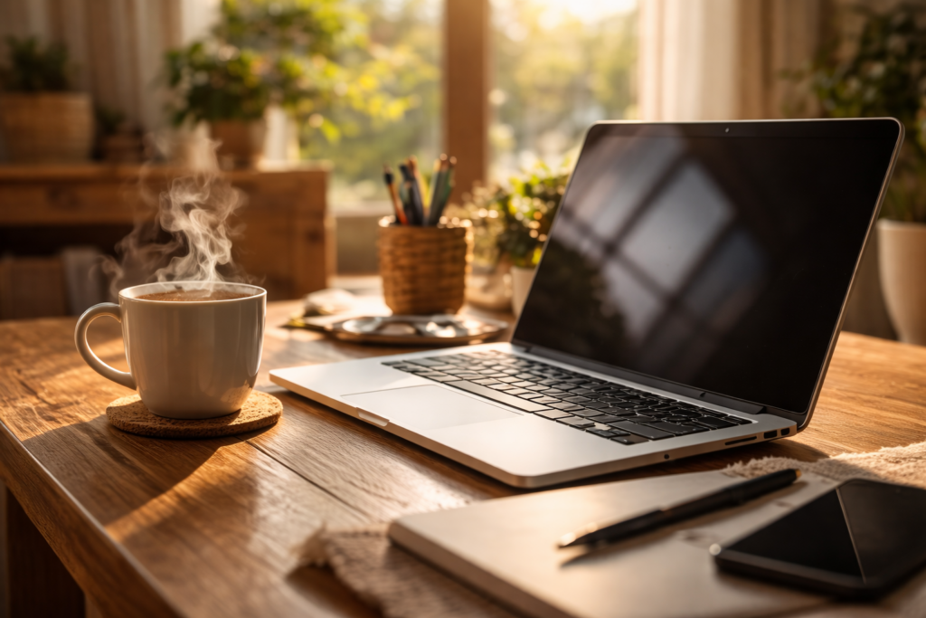 poranny klimat pracy zdalnej